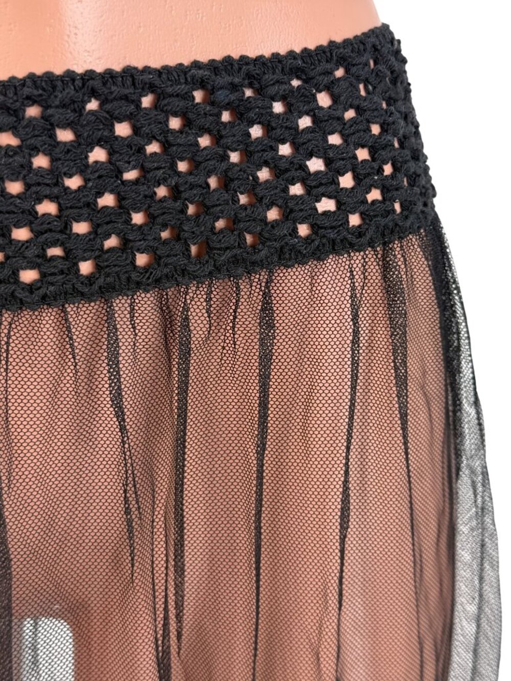 NWT Gypsy Junkies Black Sheer Embroidered Lace Maxi Skirt | Coquette Fairy Boho - Picture 4 of 15